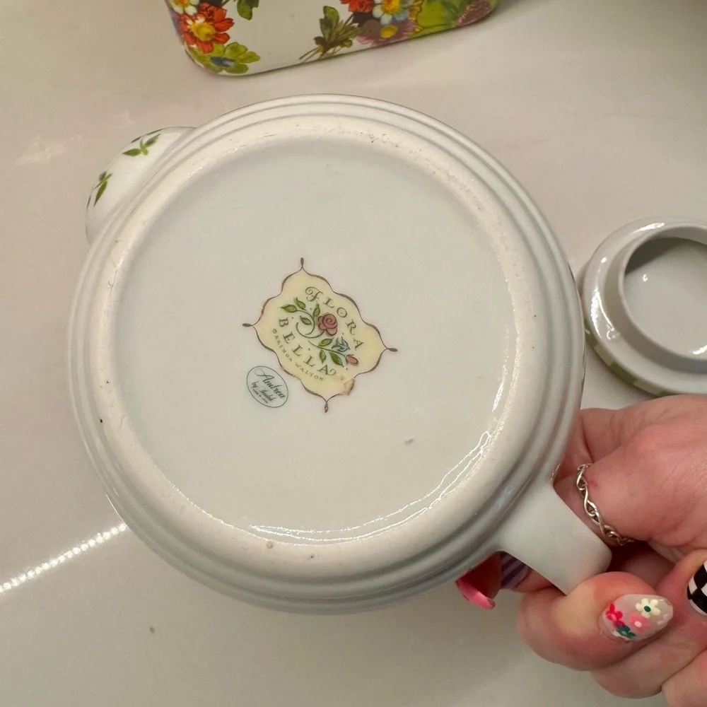 Flora Bella Sakura Debbie Mumm Mini Teapot “A Friend Is the Loving Gardener”